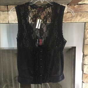 New Medium Black Simon Chang Top